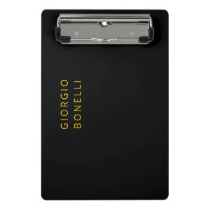 Gold & Schwarz minimalistischer moderner persönlic Mini Klemmbrett