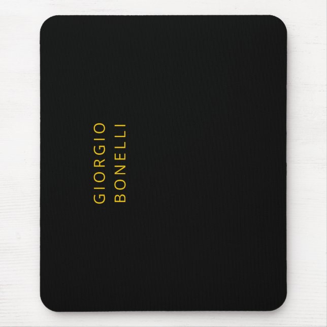 Gold & Schwarz minimalistischer moderner persönlic Mousepad (Vorne)