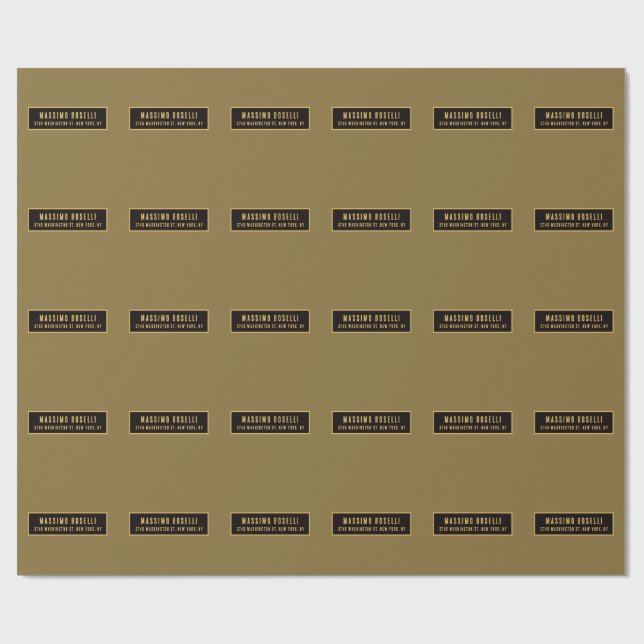 Gold & Schwarz minimalistischer moderner Profi Geschenkpapier (Flach)