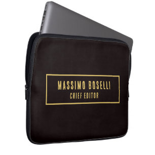 Gold & Schwarz minimalistischer moderner Profi Laptopschutzhülle