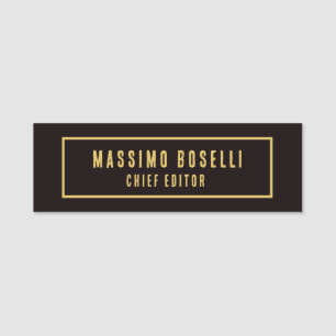 Gold & Schwarz minimalistischer moderner Profi Namensschild