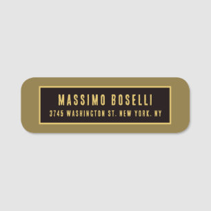 Gold & Schwarz minimalistischer professioneller mo Namensschild