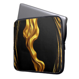 Gold Schwarz Monochrom Christian Achempong Wirbel Laptopschutzhülle