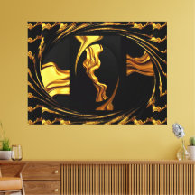 Gold Schwarz Monochrom - Opulenter Wirbel Flüssige