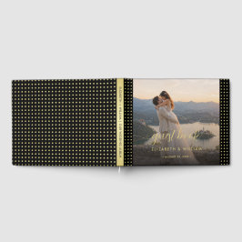 Gold & Schwarz Punkte Hochzeit personalisiert Gästebuch