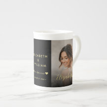 Gold & Schwarz Punkte personalisierte Hochzeit
