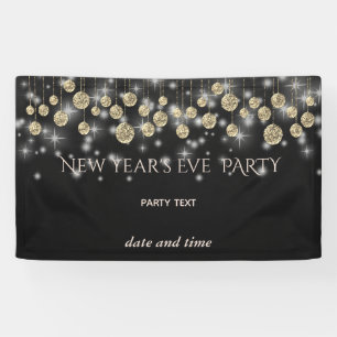 Gold Schwarz Silvester Party funkelnd Banner
