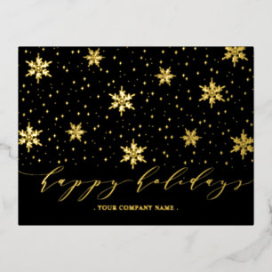 Gold & Schwarz   Weihnachts-Folie-Postkarte Folien Feiertagspostkarte