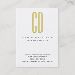 Gold Schwarz-weiß Color Monogram Business Card Visitenkarte