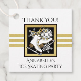 Gold Schwarz-weiß Ice Skaten Party Vielen Dank Geschenkanhänger