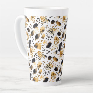 Gold Schwarz-weiß Leopard Print Milchtasse