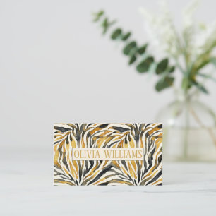 Gold-Schwarz-Zebrastreifen-Muster Visitenkarte