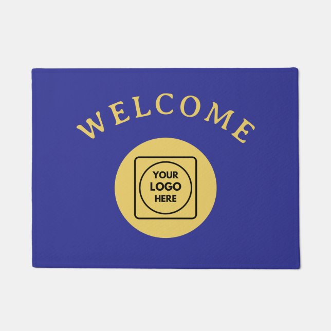 Gold-Schwarze benutzerdefinierte Geschäftslogo-Tür Fußmatte (Vorderseite)