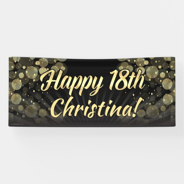 Gold/schwarze Bokeh 18. Banner (Horizontal)