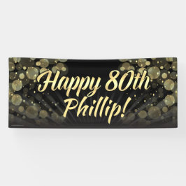Gold/schwarze Bokeh 80. Banner