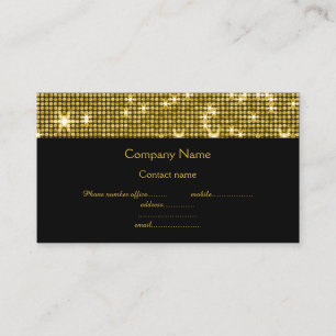GOLD SCHWARZE DISCO THEMA SPARKLE GESCHÄFTSKARTE VISITENKARTE