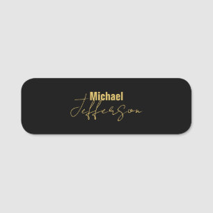 Gold schwarze Farbe elegant moderne minimalistisch Namensschild