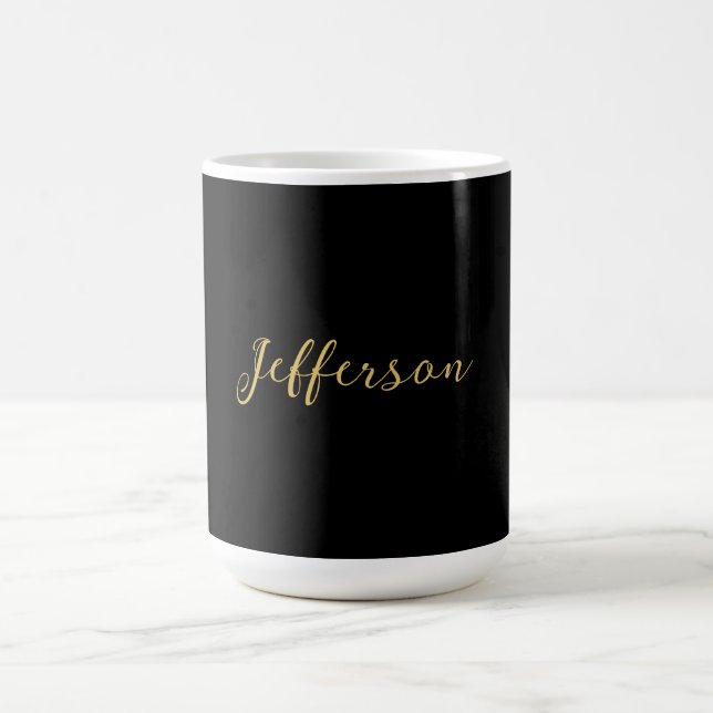 Gold schwarze Farbe elegante moderne minimalistisc Kaffeetasse (Mittel)
