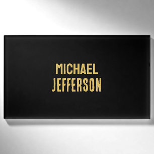 Gold schwarze Farbe elegante moderne minimalistisc Namenschild