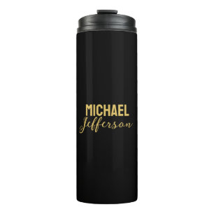 Gold schwarze Farbe elegante moderne minimalistisc Thermosbecher