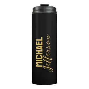 Gold schwarze Farbe elegante moderne minimalistisc Thermosbecher
