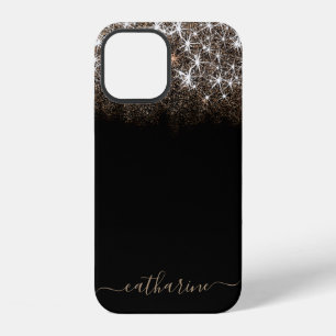 Gold Schwarze Galaxie Sterne Name Tröpfchen Glitte iPhone 12 Hülle