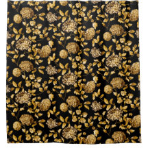 Gold Schwarze Moderne Vintage Botanische Florale T