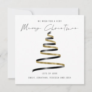 Gold Schwarzer Tree 2026 Kalender Frohe Weihnachte Mitteilungskarte