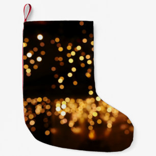 Gold Schwarzes Glitter: Abstrakter unscharfer Hint Kleiner Weihnachtsstrumpf