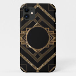 Gold, Schwarzes, Kunst-Deko, metallisch, Muster, Case-Mate iPhone Hülle