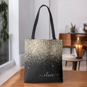 Gold Schwarzes Mädchen Glitter Funkeln Monogramm N