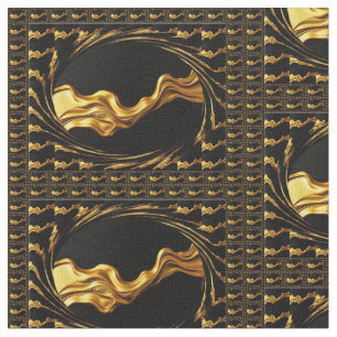 Gold Schwarzes Monochrom Kämmgarn-Baumwoll-Quiltma Stoff