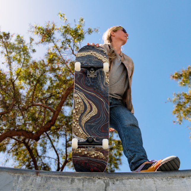 Gold Schwarzes Rotes Geode Skateboard Luxus Achat  (Außenbereich 1)