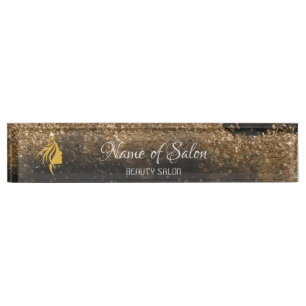 Gold-schwarzes Tisch-Tent-Schild Schreibtisch Name Namensplakette
