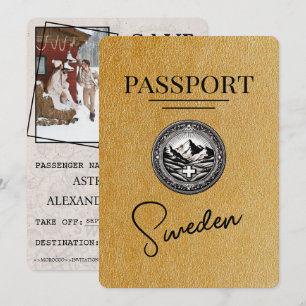 Gold Schweden Reisepass Save The Date