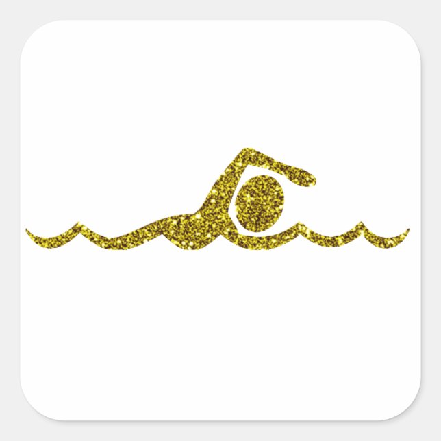 Gold Schwimmen Sticker (Vorderseite)