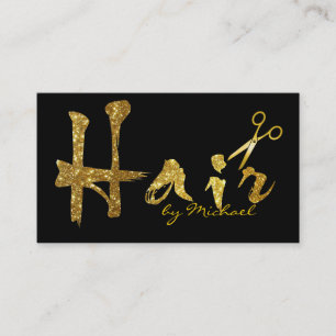 Gold Scissors Skript-Haar-Stylist-Salon #15 Visitenkarte