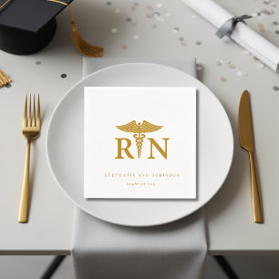Gold Script 2025: Nurse Graduation Party Serviette