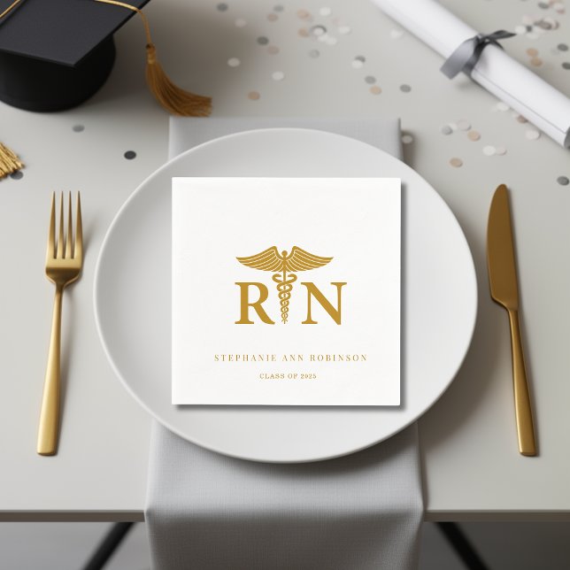 Gold Script 2025: Nurse Graduation Party Serviette (Von Creator hochgeladen)