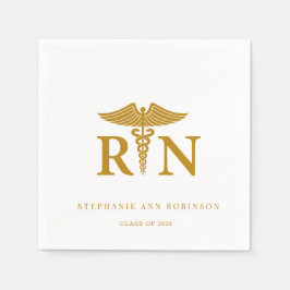 Gold Script 2025: Nurse Graduation Party Serviette