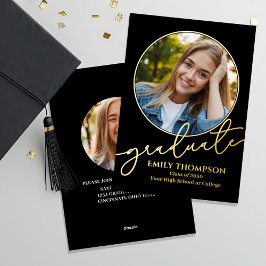 Gold Script Abschluss Multi Foto Vorlage