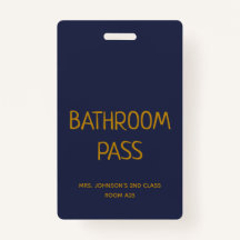 Gold Script Blue Back to School Bad Hall Pass