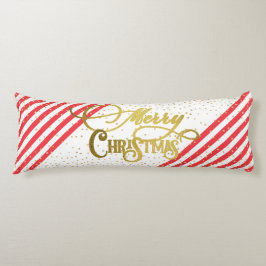 Gold Script Confetti Red White Family Weihnachten Seitenschläferkissen