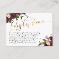 Gold Script Display Brautparty Blumenkarten