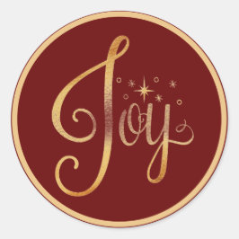 Gold Script Elegant Joy Holiday Weihnachten Runder Aufkleber