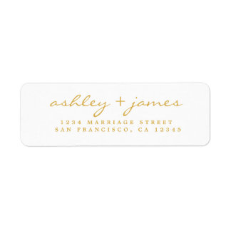 Gold Script Elegant Wedding Rücksendeadresse