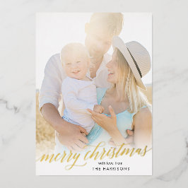 Gold Script Frohe Weihnachtsfoil Weihnachtskarte Folien Feiertagskarte