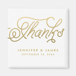 Gold Script Gastgeschenk Hochzeit Vielen Dank Magn Magnet