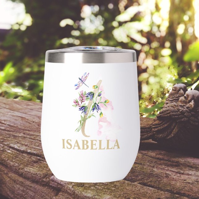 Gold Script Letter I Monogram Personalisiert Name (Von Creator hochgeladen)