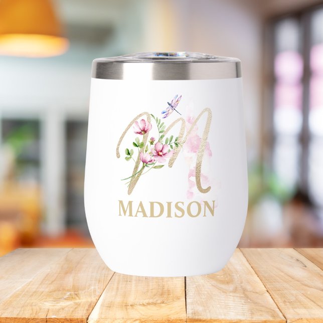 Gold Script Letter M Monogram Personalisiert Name (Von Creator hochgeladen)